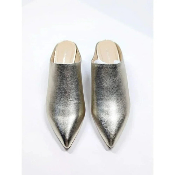 Pour La Victoire Women's Korrine Leather Heel Mules Champagne Size 6.5 MSRP $245 - Picture 2 of 9